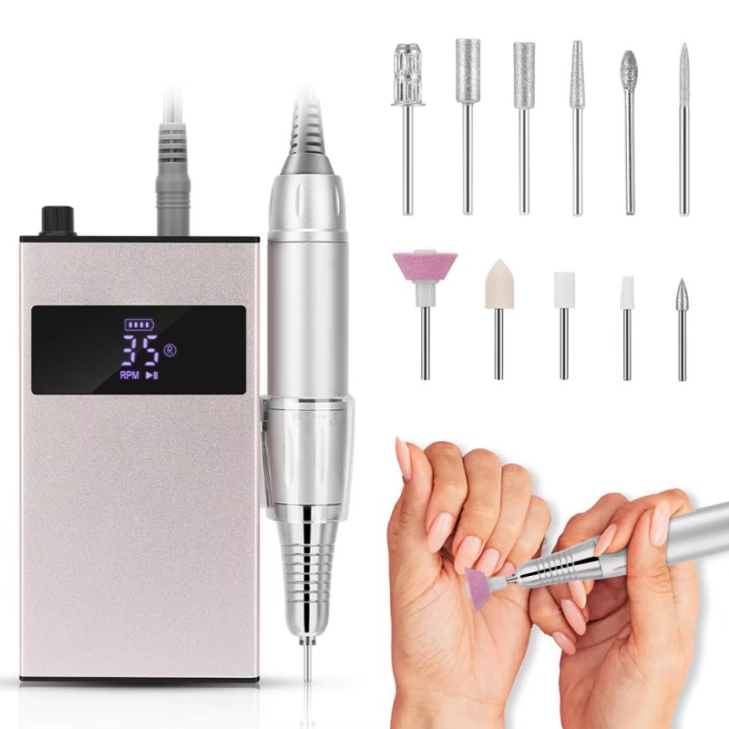 Kit de perceuse à ongles portable à faible bruit