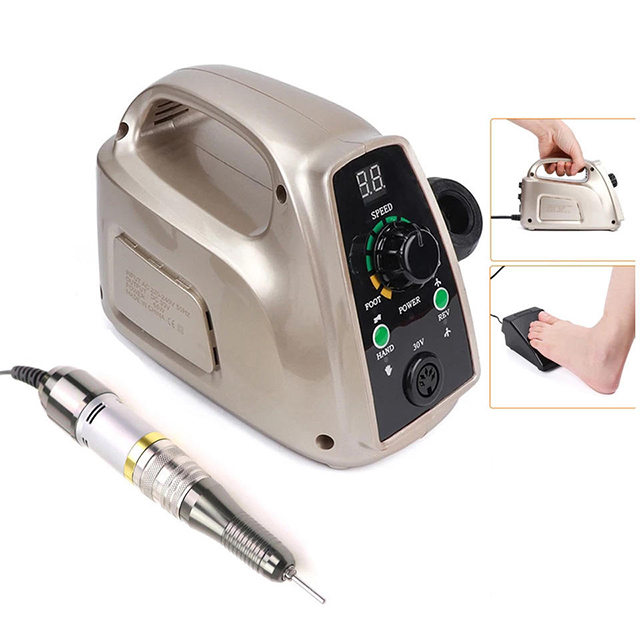 Ensemble de perceuse à ongles portable électrique avec moteur puissant 65w 35000 tr/min