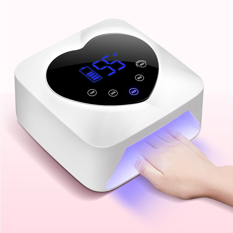 Lampe sèche-ongles rechargeable sans fil en forme de cœur 72w